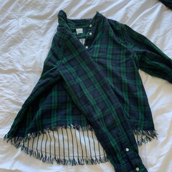 Plaid shirt with raw hem - Picture 2 of 2